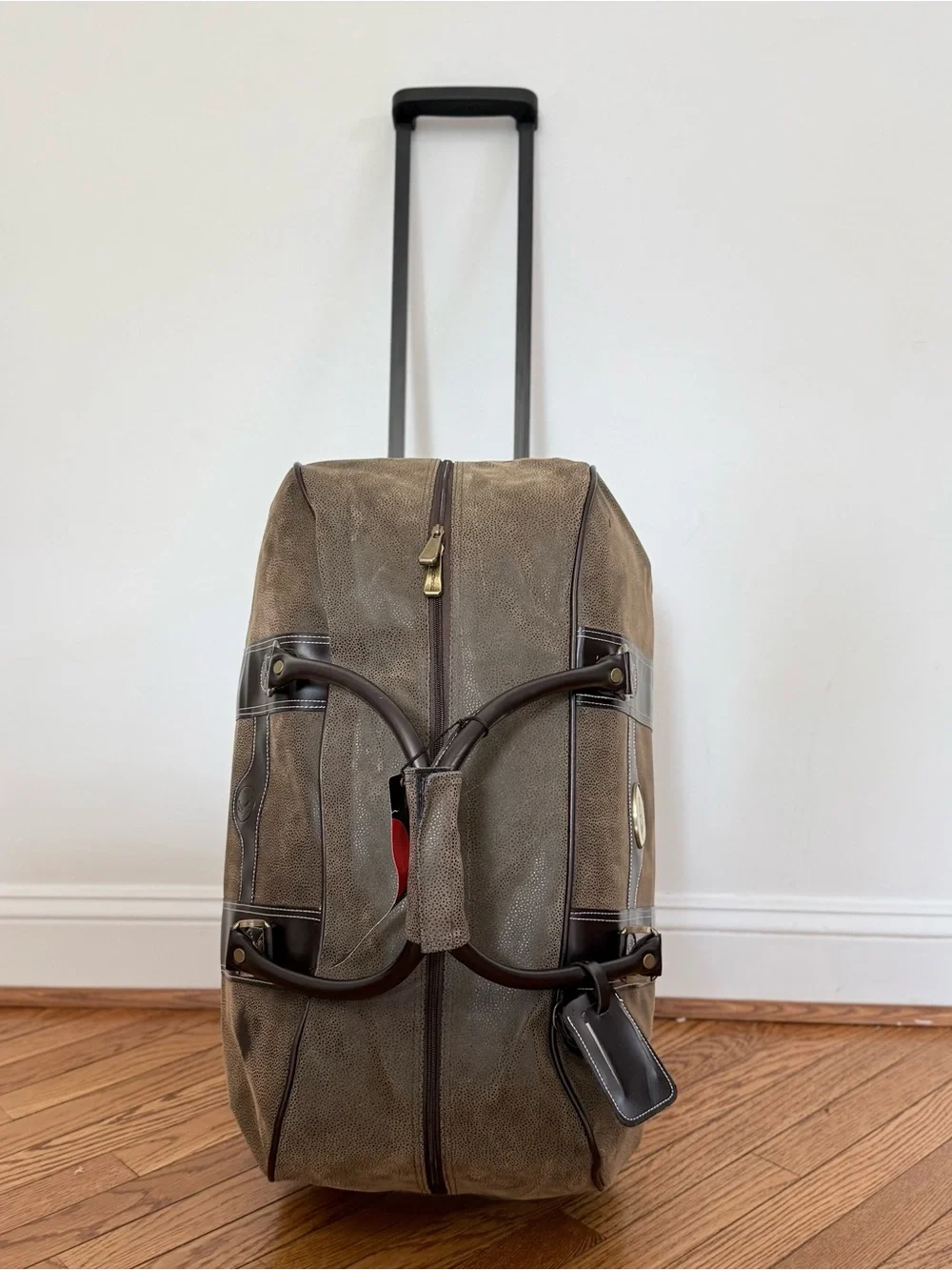 Sovrano Rolling Duffel Bag Brown Novohyde Wheeled Travel Weekender 24” Carry On